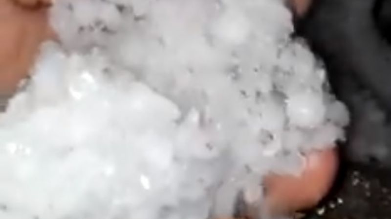 En Los Varela también cayó granizo