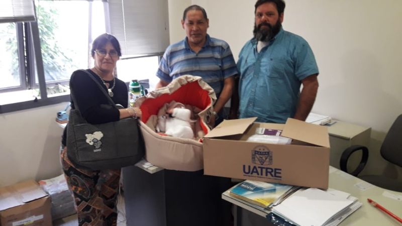 UATRE entregó ajuar y moisés a los hijos de sus afiliados