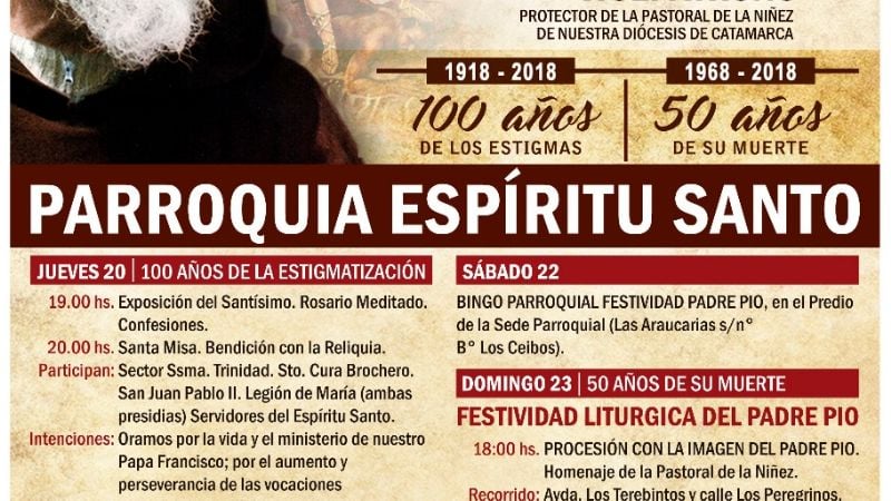 Fiestas en honor a San Pío de Pietrelcina en barrio Los Ceibos