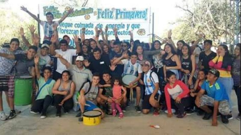 Los estudiantes también festejaron en Guayamba