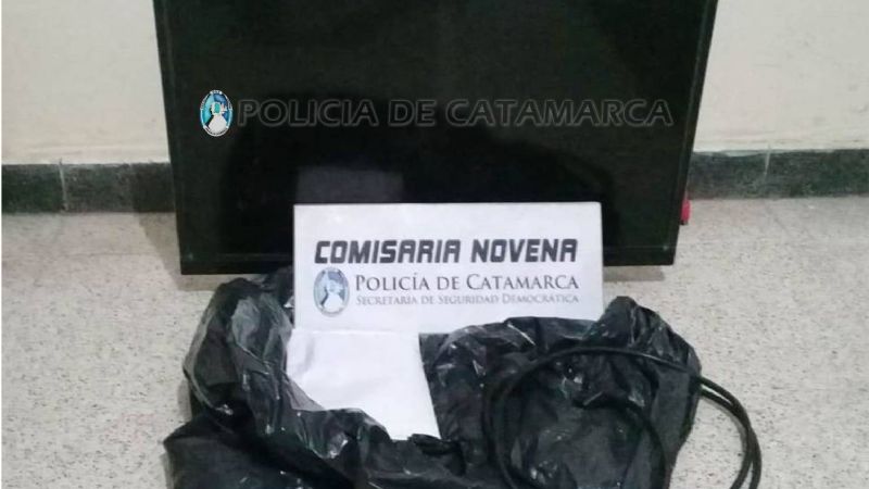 Atraparon a ladrón que intentó escapar con un televisor robado