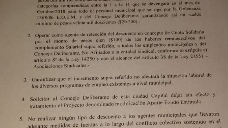 Hubo acuerdo y el SOEM levanta el paro