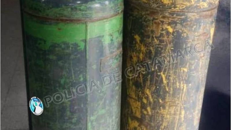 Secuestran dos cilindros de gas
