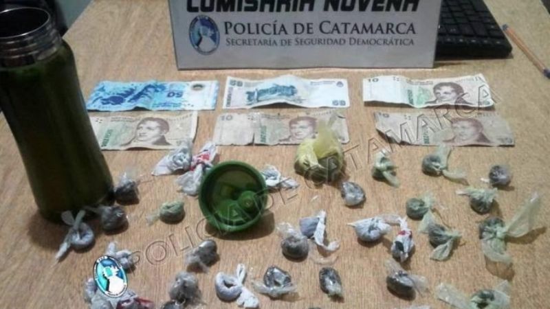 Escondían droga dentro de un termo