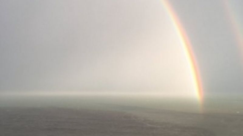 El espectacular doble arcoiris que sorprendió en Mar del Plata
