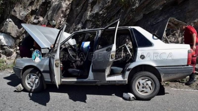 Chocó contra la montaña en la Cuesta de El Portezuelo