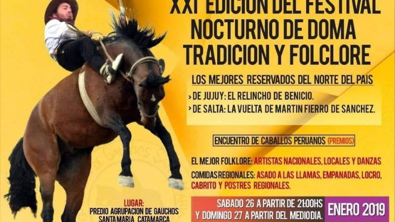 Se viene el Festival Nocturno de Doma, Tradición y Folclore