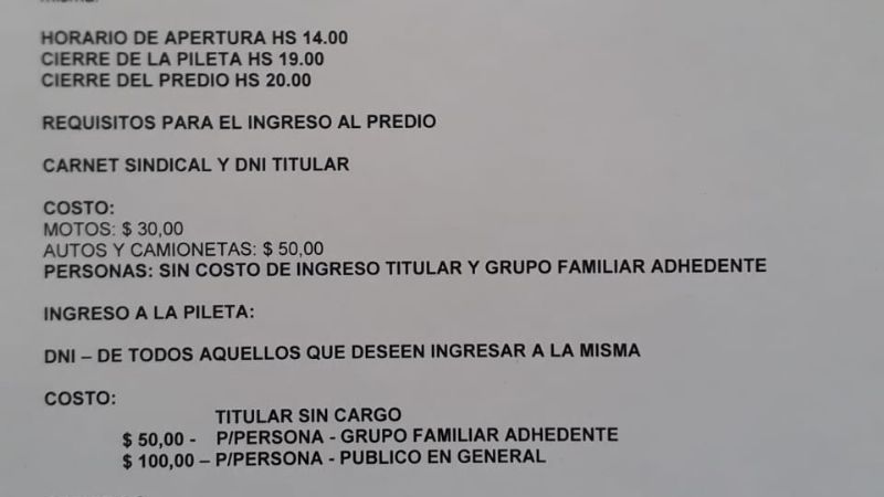 UTHGRA habilita el natatorio de su predio social y recreativo