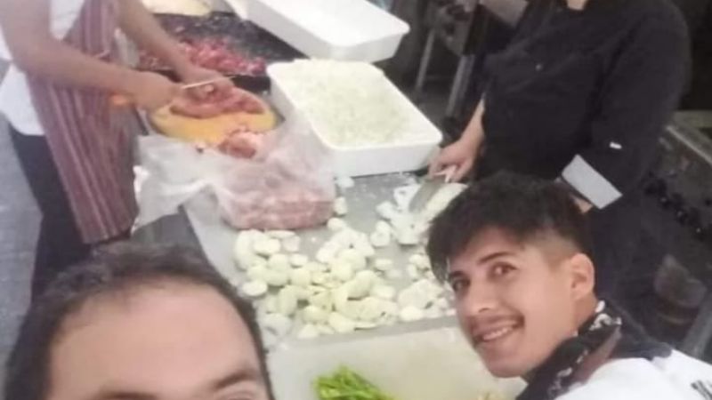 Tras el temporal, Cocineros Unidos prepararon guiso solidario
