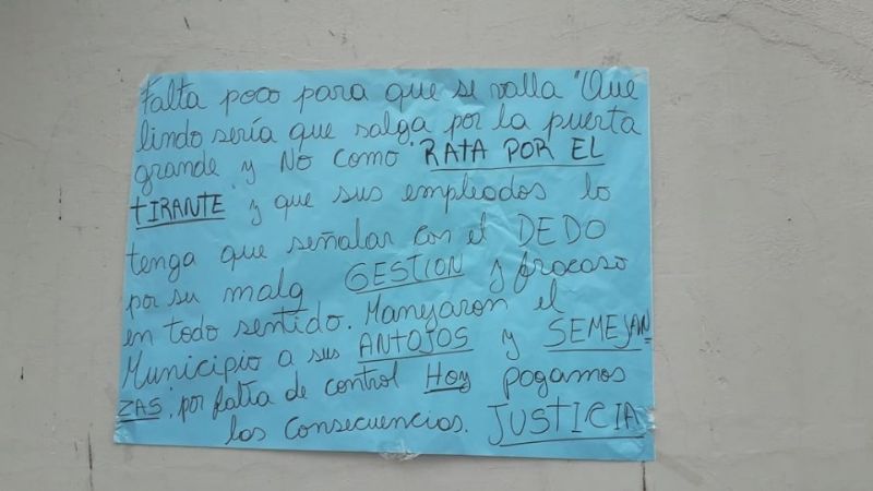 Páez no cumple y los municipales protestan