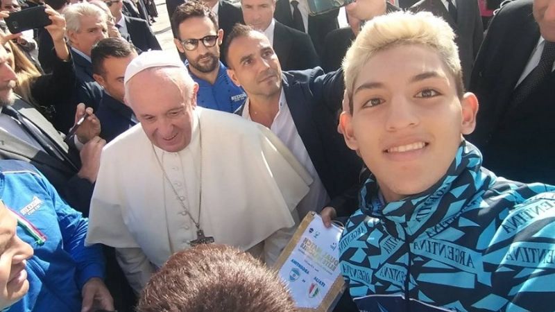 “Pac Man” Corzo estuvo hoy con el Papa, en el Vaticano