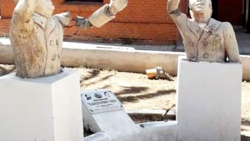 Lamentable: Atentaron contra los bustos de Perón y Evita