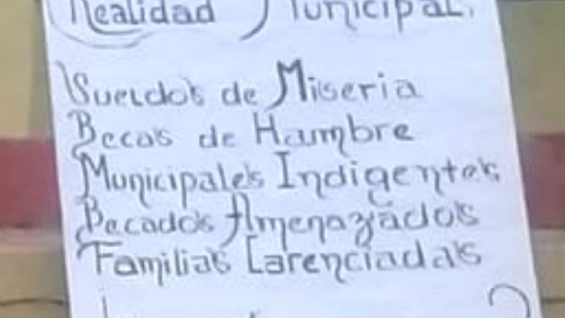 Municipales y becados con miedo a Santillán cobran “sueldos de hambre"