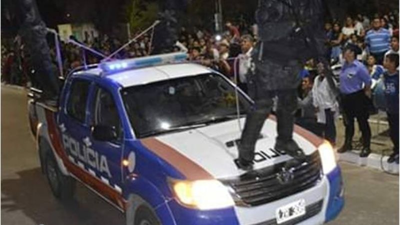 Policías de la Zona "F" Pomán participaron en el aniversario de Saujil