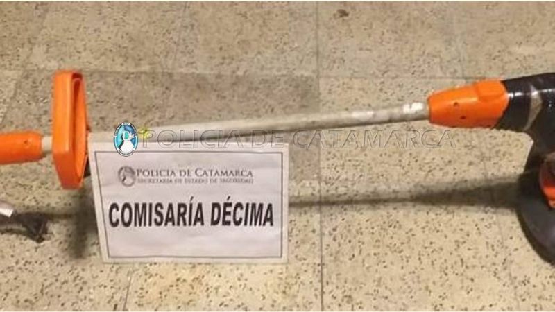 Ladrón quiso fugarse de policías cuando intentaba vender una bordeadora