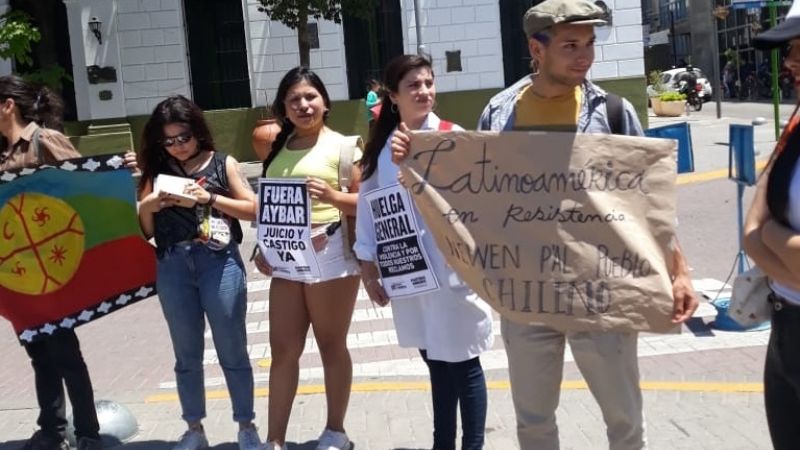 Manifestación en solidaridad con el pueblo chileno
