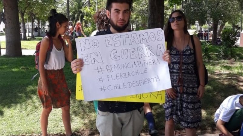 Manifestación en solidaridad con el pueblo chileno