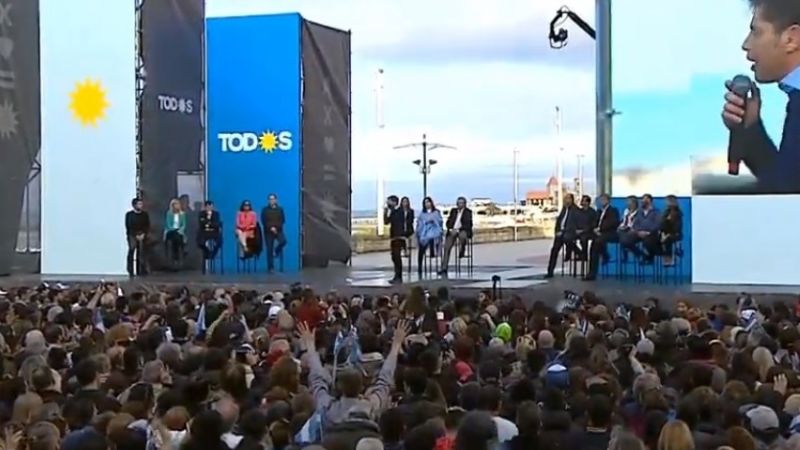 Corpacci, en el palco del acto de cierre del Frente de Todos
