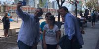 ALBERTO FERNÁNDEZ con Sergio Mazza y vecinos en Puerto Madero.