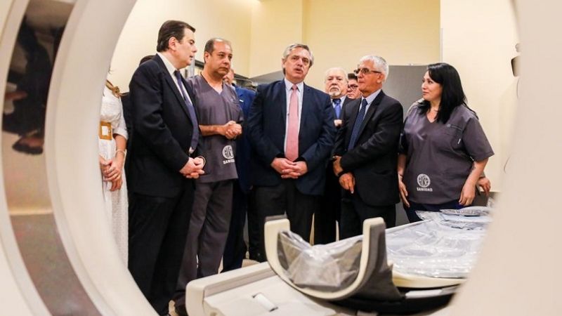 Alberto Fernández estuvo con Zamora en Santiago