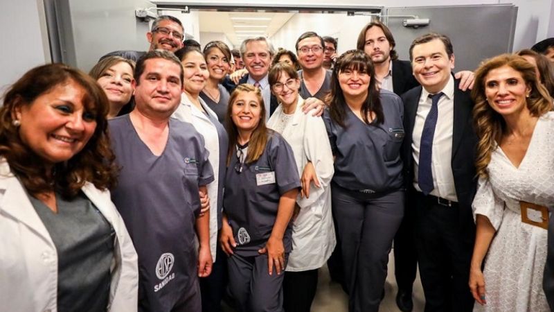 Alberto Fernández estuvo con Zamora en Santiago