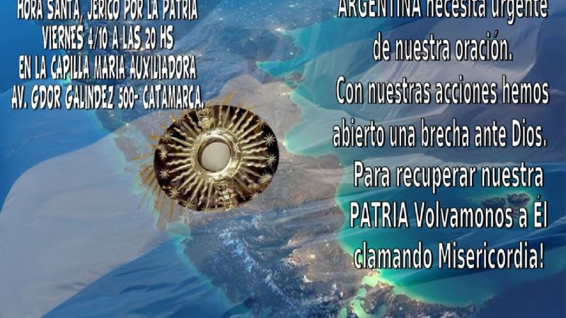 Hora Santa y procesión con antorchas por la Patria