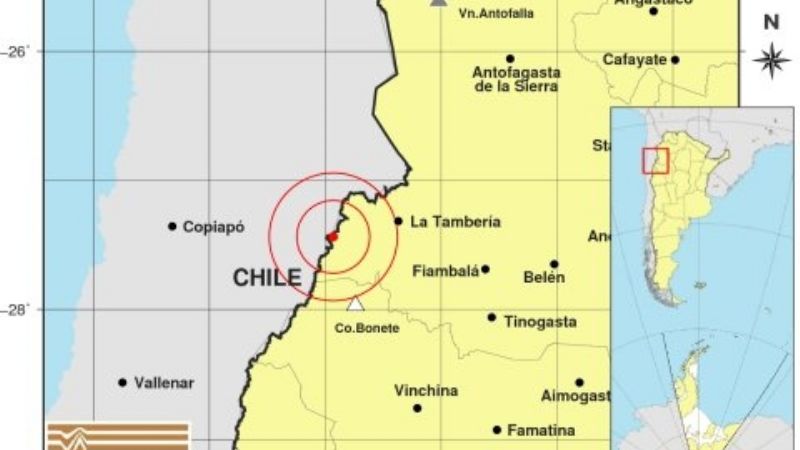 Temblor en el límite con Chile