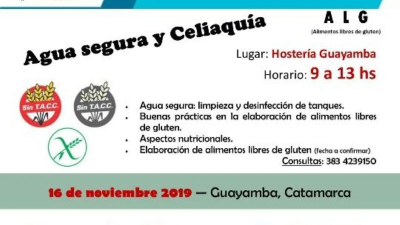 Capacitación sobre agua segura, y celiaquía