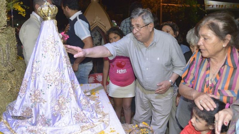 Cientos de fieles acompañaron la llegada de la Virgen del Valle a Santa María
