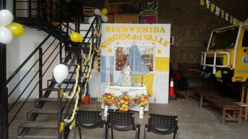 Brigadistas contra incendios forestales recibieron la visita de la Virgen