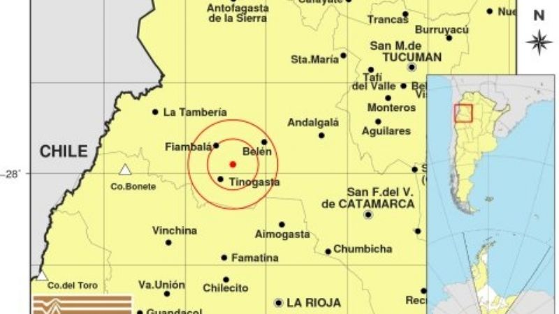 Dos temblores en pocas horas cerca de Tinogasta
