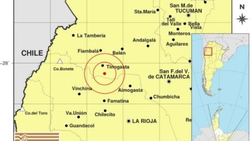 Dos temblores en pocas horas cerca de Tinogasta