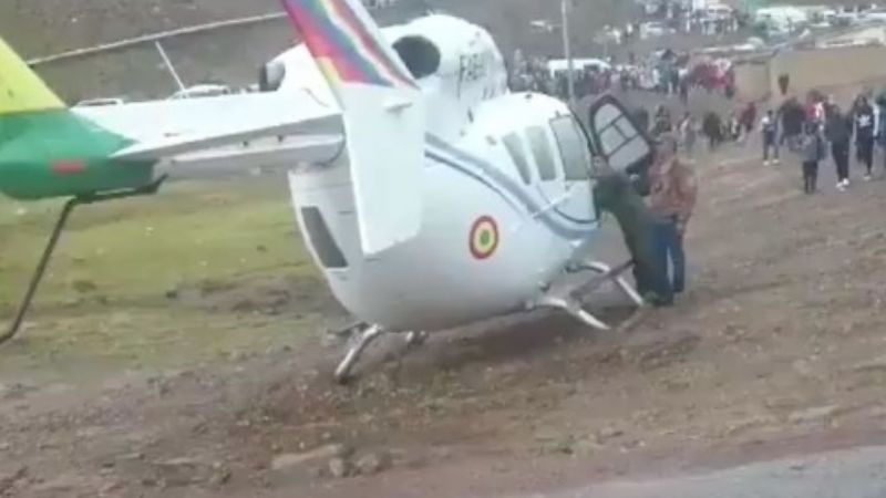Helicóptero que trasladaba a Evo Morales tuvo que hacer un aterrizaje de emergencia