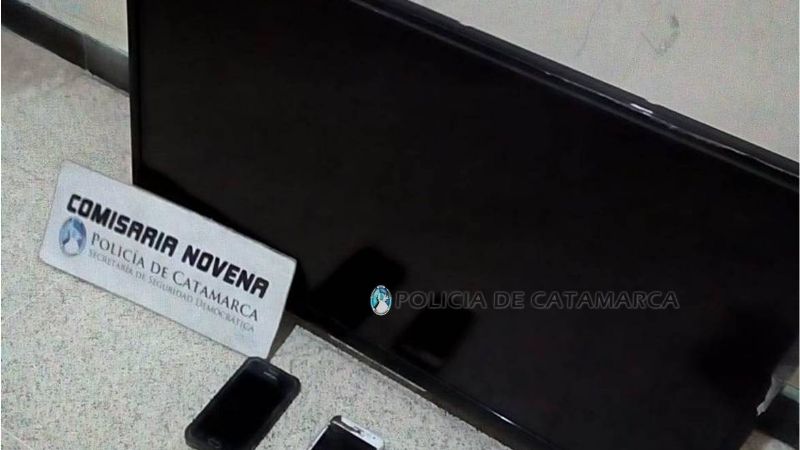 Ladrones escaparon y dejaron abandonados un televisor y dos celulares