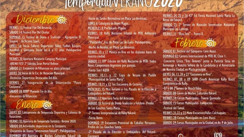 Santa María ya tiene la cartelera del Festival del Yokavil