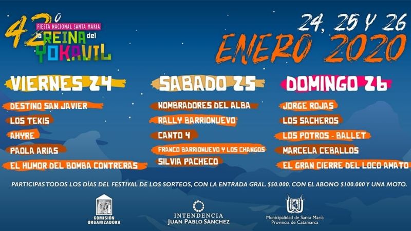 Santa María ya tiene la cartelera del Festival del Yokavil