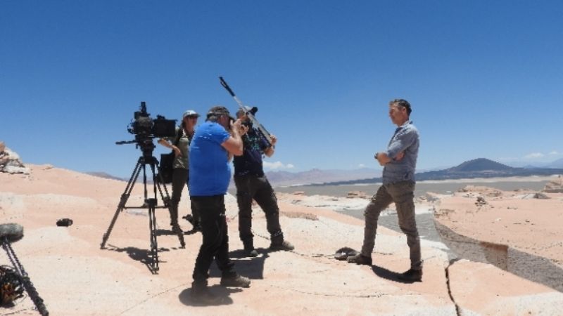 La televisión alemana en el campo de Piedra Pómez