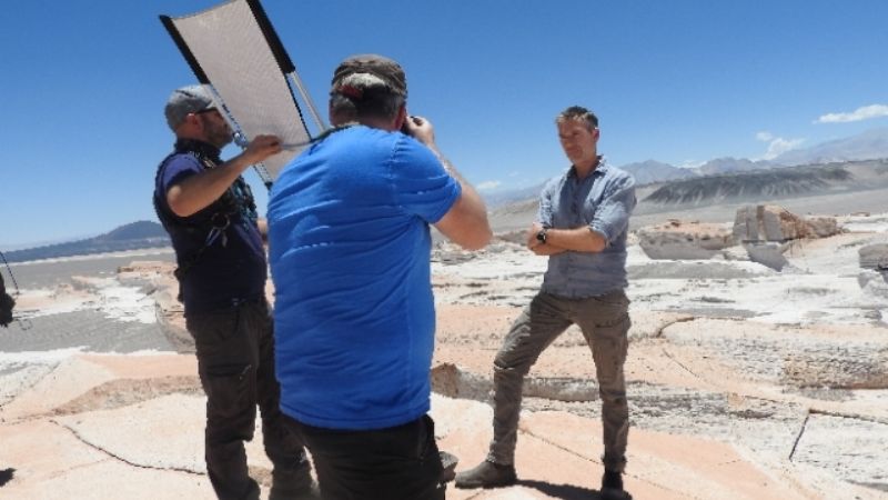 La televisión alemana en el campo de Piedra Pómez