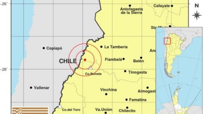 Leve sismo en el Oeste, al límite con Chile