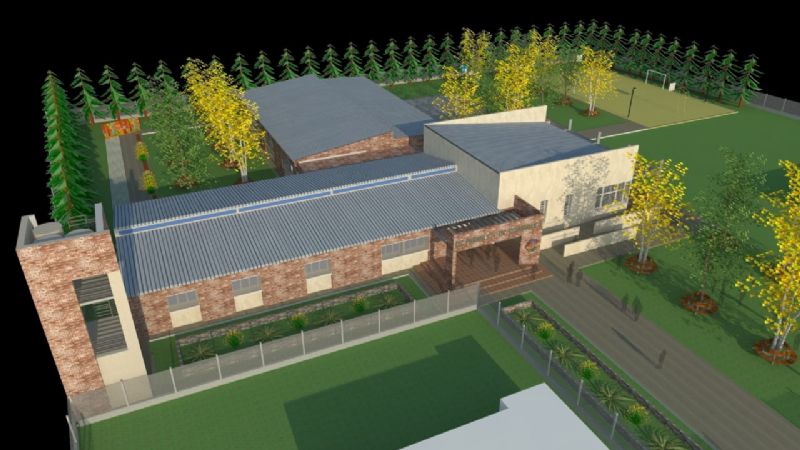 Lucía inaugura la escuela de Casa de Piedra y caminera