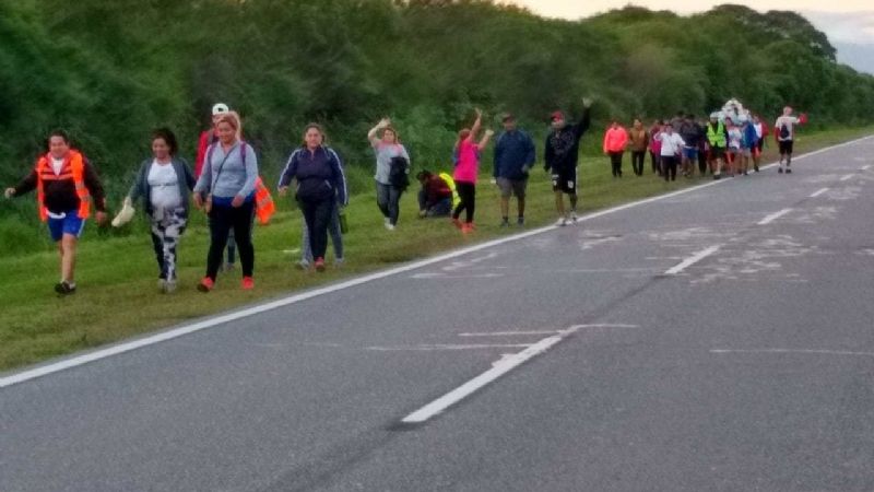 Por presencia de peregrinos, transitar con precaución en ruta 38