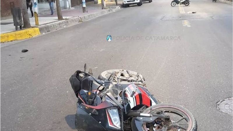 Choque de motos en avenida Belgrano