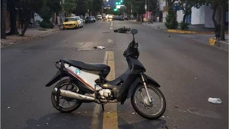 Choque de motos en avenida Belgrano