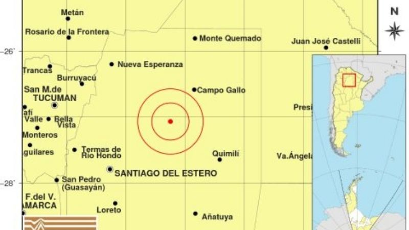 Fuerte sismo de 6° en Santiago del Estero, lo sintieron los catamarqueños