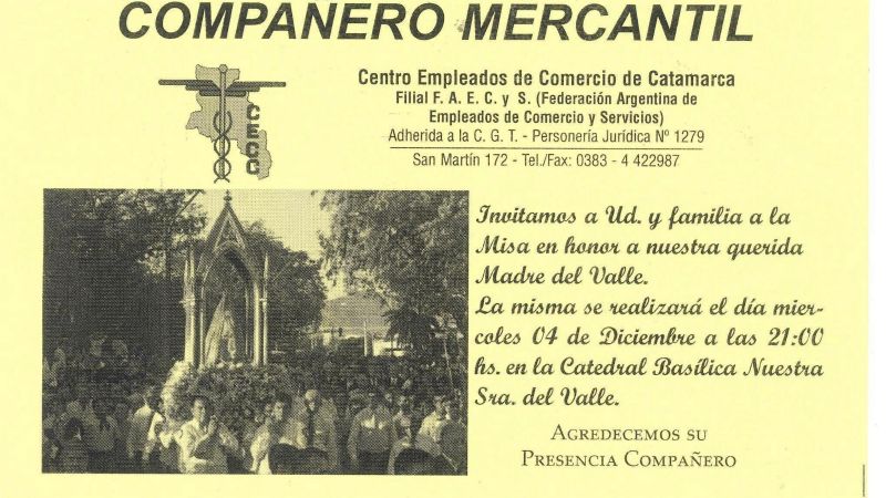 Mercantiles rendirán homenaje a la Virgen del Valle