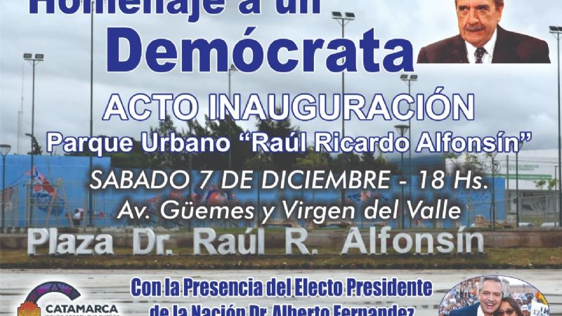 Todo listo para inaugurar el parque “Raúl Alfonsín”