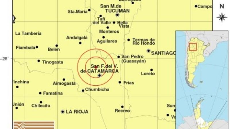 Temblor sacudió la Capital catamarqueña