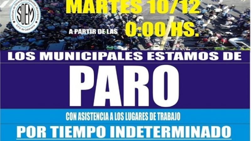 A partir de la medianoche, paro del SOEM