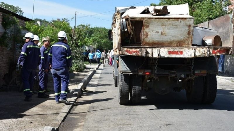 Descacharrado en el B° Juan Domingo Perón