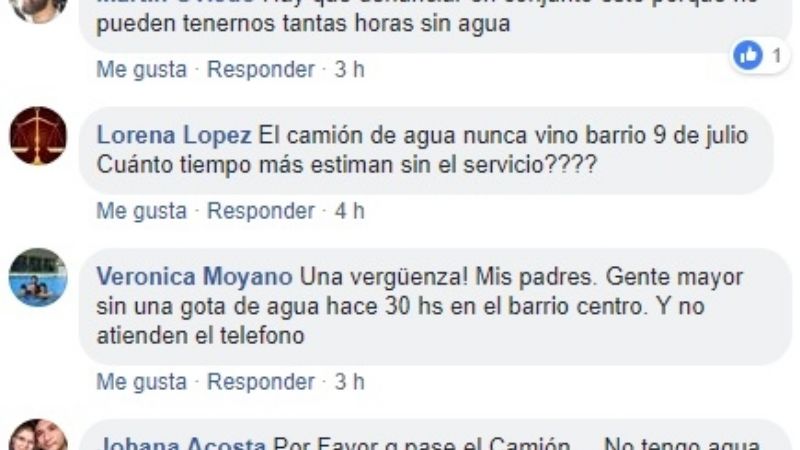 Bronca de los usuarios: 36 horas sin agua